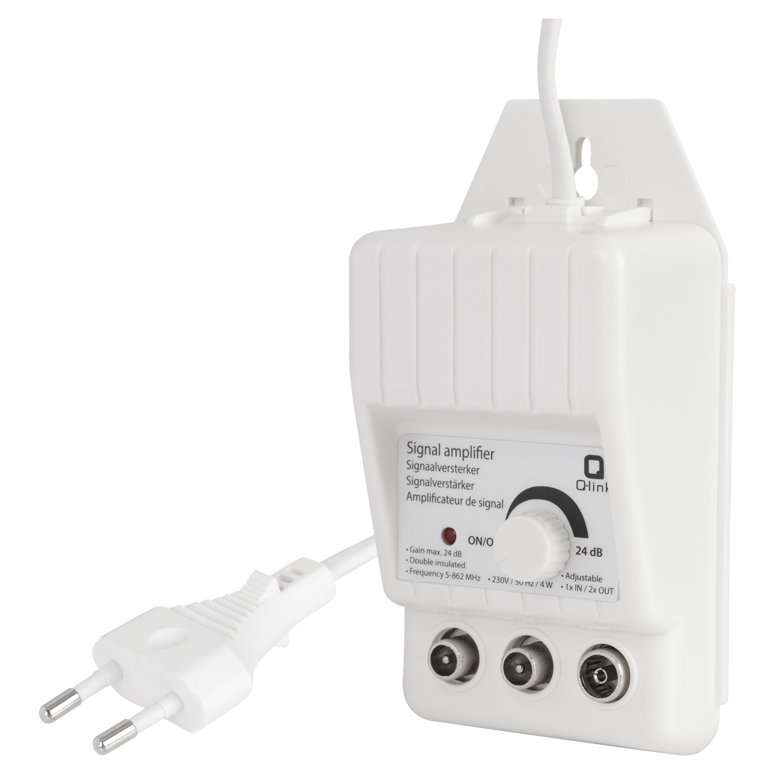 Q-Link signaalversterker - 2 uit regelbaar - wit