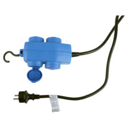 Q-Link stekkerblok - 4-voudig - IP44 - 3 x 1.5 mm² - 5 m - blauw - Afbeelding 4