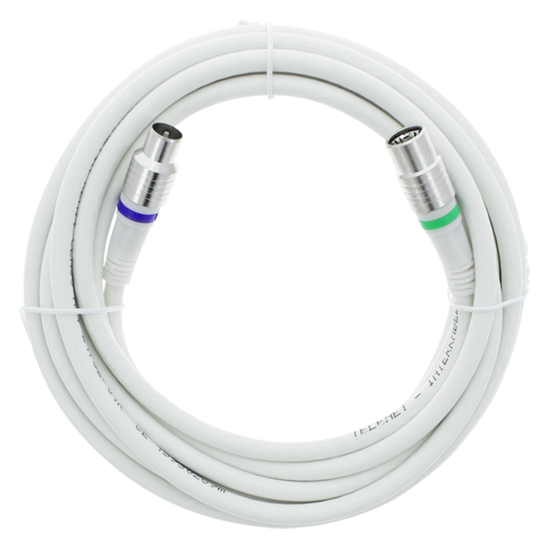 Q-Link coax kabel - stekker recht - Kabel Keur - 5 m - wit