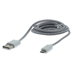 Q-Link datakabel - USB/Micro USB - textiel - 1 m - zwart/wit