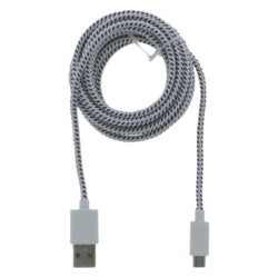Q-Link datakabel - USB/Micro USB - textiel - 2 m - zwart/wit - Afbeelding 2