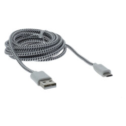 Q-Link datakabel - USB/Micro USB - textiel - 2 m - zwart/wit - Afbeelding 4
