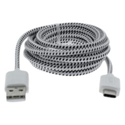 Q-Link datakabel - USB/type-C - textiel - 2 m - zwart/wit - Afbeelding 3