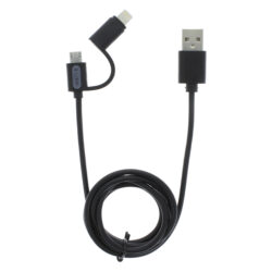 Q-Link datakabel - USB/iPhone/micro USB - PVC - 1 m - zwart