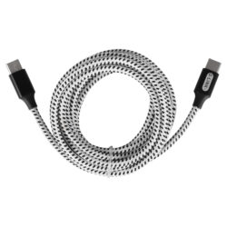 Q-Link datakabel - type-C/type-C - 2 m - textiel - zwart/wit