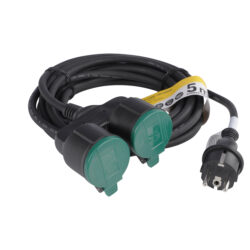 Q-Link verlengkabel - 2 x randaarde - spatwaterdicht (IP44) - 3 x 1.5 mm² - 5 m - rubber - zwart - Afbeelding 2