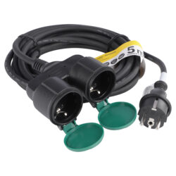 Q-Link verlengkabel - 2 x randaarde - spatwaterdicht (IP44) - 3 x 1.5 mm² - 5 m - rubber - zwart - Afbeelding 3