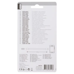 Q-Link datakabel - type-C/8 pin - 1 m - textiel - zwart/wit - Afbeelding 2