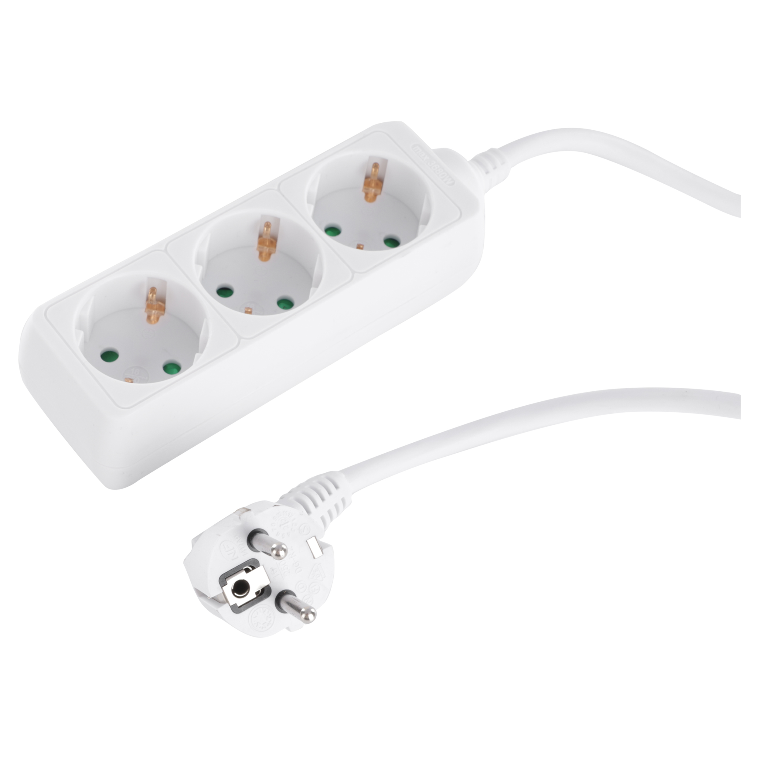 Q-Link stekkerdoos - 3-voudig - randaarde - 3 x 1.5 mm² - 1.5 m - wit