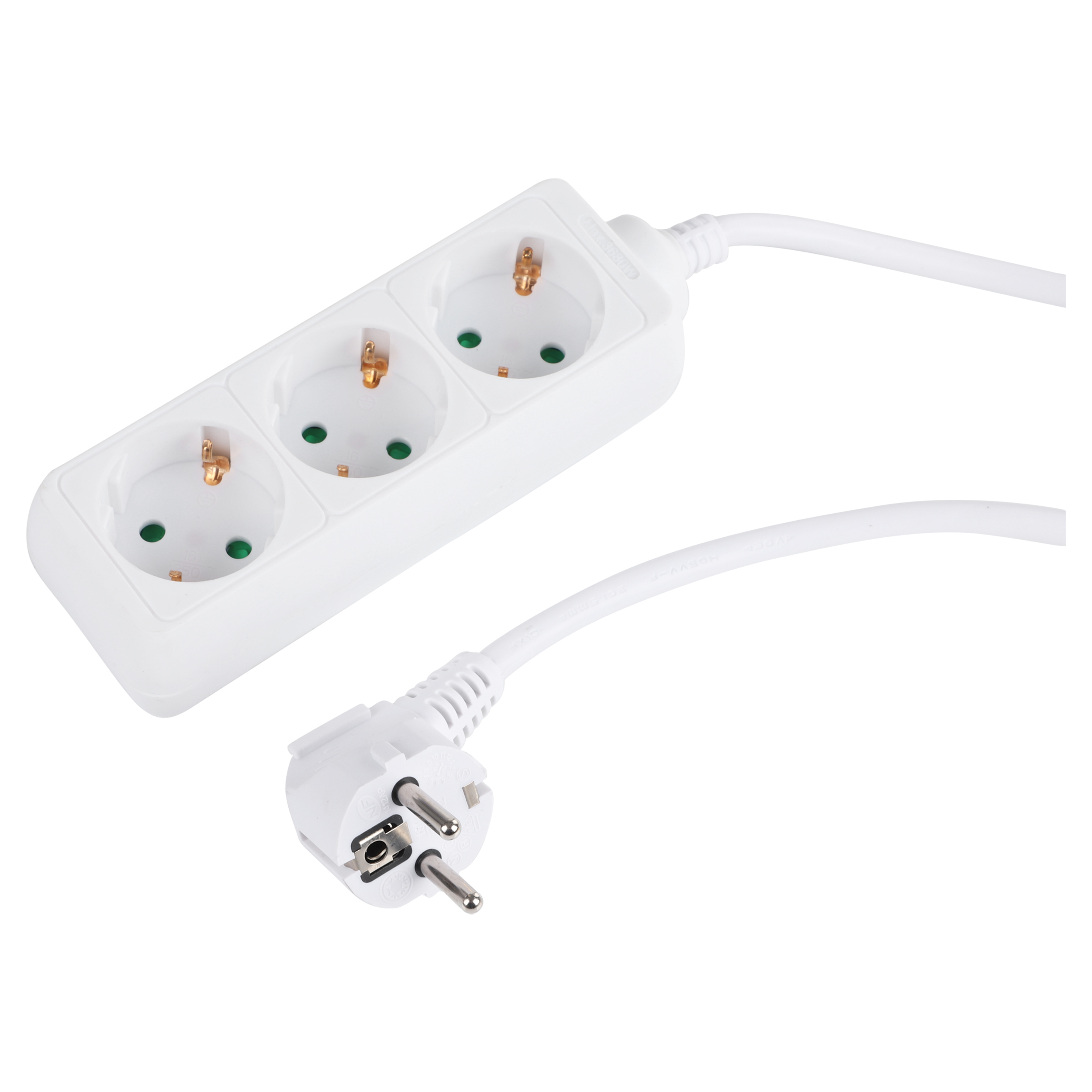 Q-Link stekkerdoos - 3-voudig - randaarde - 3 x 1.5 mm² - 3 m - wit