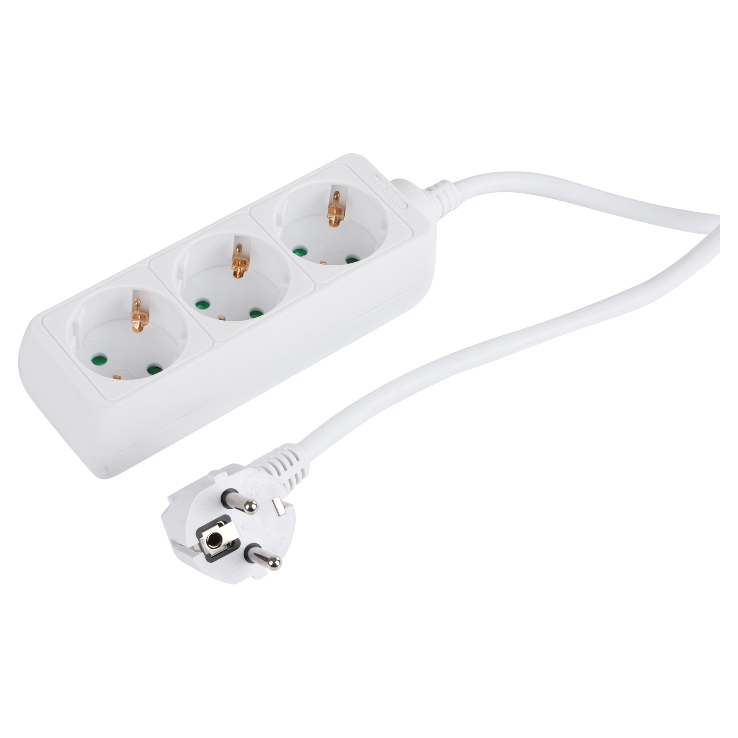 Q-Link stekkerdoos - 3-voudig - randaarde - 3 x 1.5 mm² - 5 m - wit