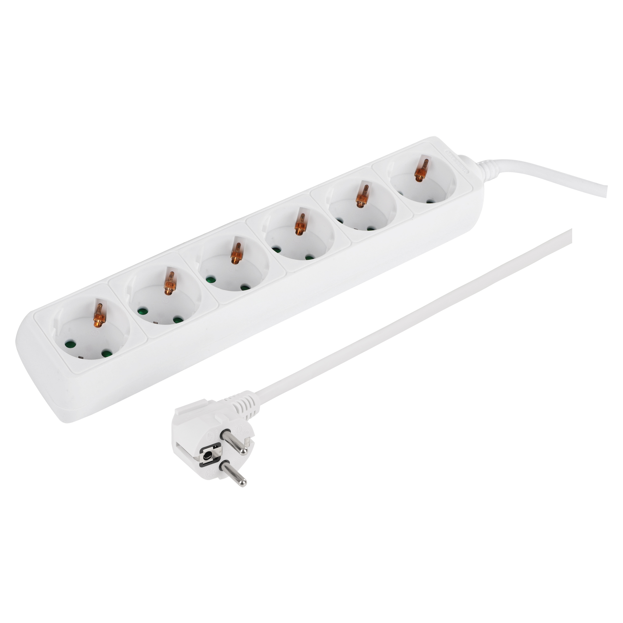 Q-Link stekkerdoos - 6-voudig - randaarde - 3 x 1.5 mm² - 5 m - wit