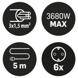 Q-Link stekkerdoos - 6-voudig - randaarde - 3 x 1.5 mm² - 5 m - wit - Afbeelding 2