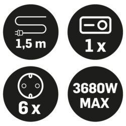 Q-Link stekkerdoos - 6-voudig - met schakelaar - plat - 3 x 1.5 mm² - 1.5 m - PVC - wit - Afbeelding 2