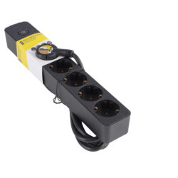 Q-Link stekkerdoos - 6-voudig - met schakelaar - plat - 3 x 1.5 mm² - 1.5 m - PVC - zwart - Afbeelding 2