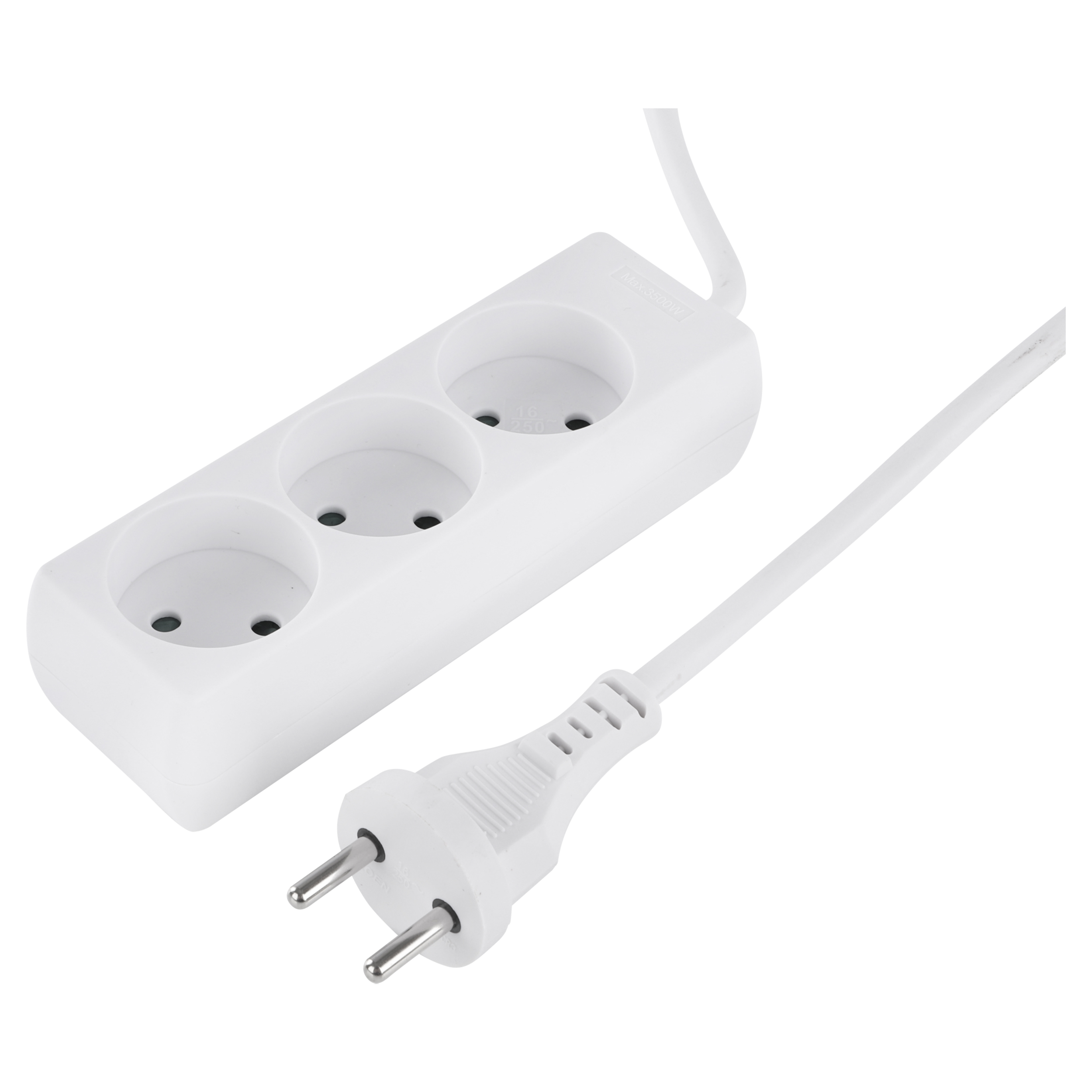 Q-Link stekkerdoos - 3-voudig - 2 x 1.5 mm² - 1.5 m - wit