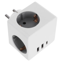 Q-Link verdeelstekker - cube - 3-voudig - randaarde - 2 x USB-A/1 x USB-C - Afbeelding 4