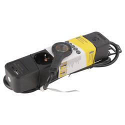 Q-Link stekkerdoos - 3-voudig - randaarde - met platte stekker - USB A/C - 3 x 1.5 mm² - 1.5 m - zwart - Afbeelding 2