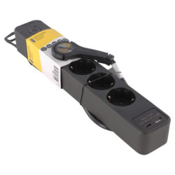 Q-Link stekkerdoos - 5-voudig - randaarde - met platte stekker - USB A/C - 3 x 1.5 mm² - 1.5 m - zwart - Afbeelding 4