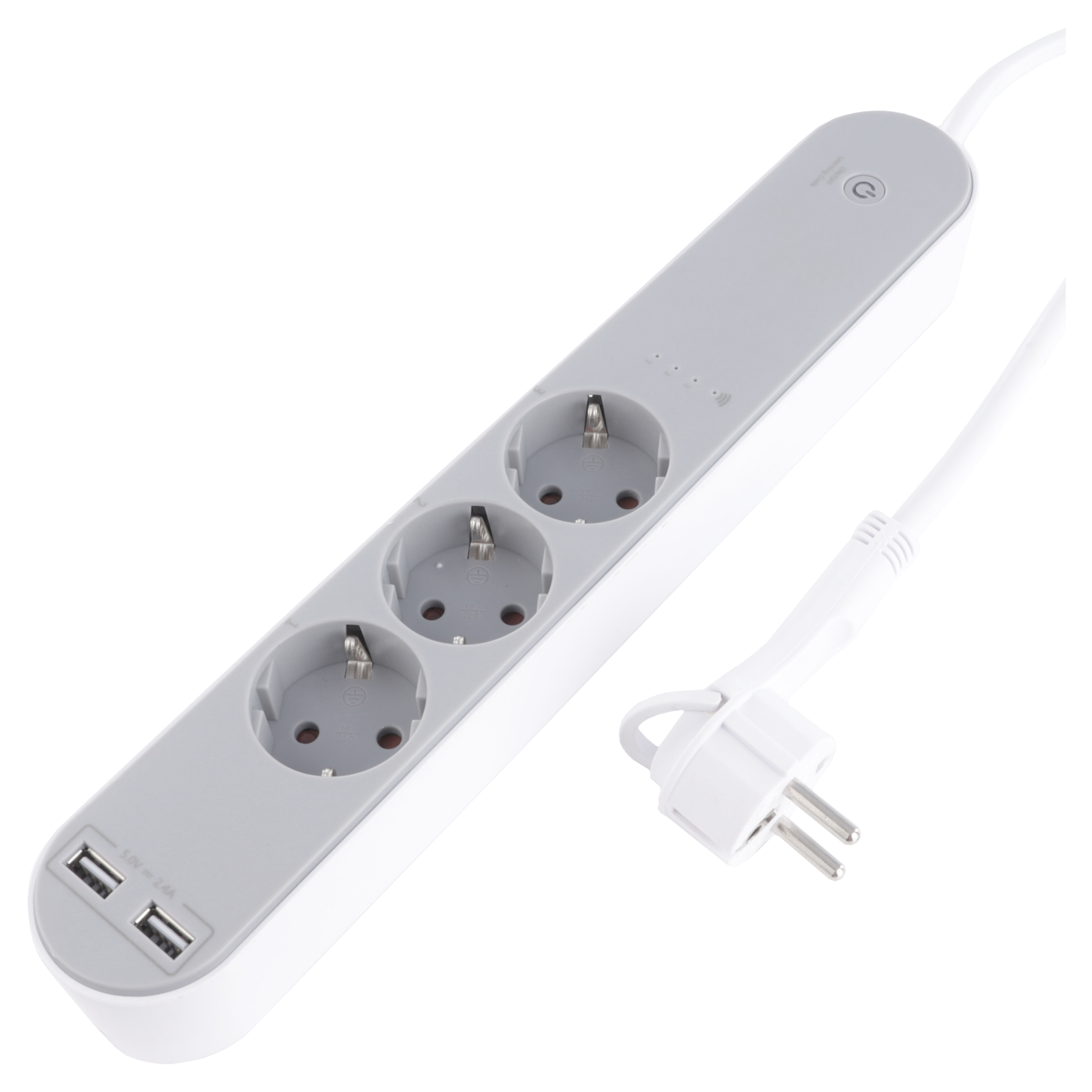 Q-Link stekkerdoos - 3-voudig - randaarde - WIFI meter - 3 x 1.5 mm² - 1.5 m - wit