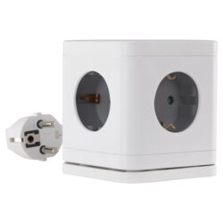 Q-Link stekkerdoos - cube - 5-voudig - randaarde - 3 x 1.5 mm² - 1.5 m - wit/grijs - Afbeelding 3