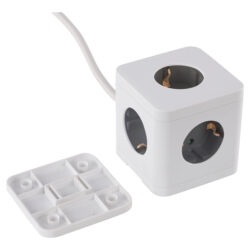 Q-Link stekkerdoos - cube - 5-voudig - randaarde - 3 x 1.5 mm² - 1.5 m - wit/grijs - Afbeelding 4