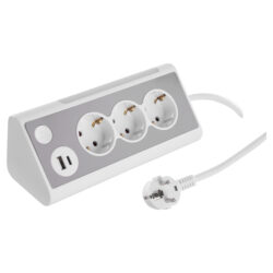 Q-Link stekkerdoos - 3-voudig - randaarde - USB A/C - met lamp - 3 x 1.5 mm² - 1.5 m - wit
