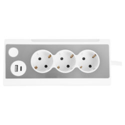 Q-Link stekkerdoos - 3-voudig - randaarde - USB A/C - met lamp - 3 x 1.5 mm² - 1.5 m - wit - Afbeelding 3