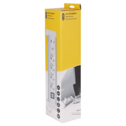 Q-Link stekkerdoos - 4-voudig - randaarde - USB A/C - voor bureau - 3 x 1.5 mm² - 1.5 m - wit/grijs - Afbeelding 2