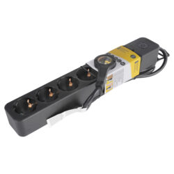 Q-Link stekkerdoos - 6-voudig - randaarde - met overspanningsbeveiliging - plat - met schakelaar - 3 x 1.5 mm² - 1.5 m - zwart - Afbeelding 2