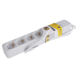 Q-Link stekkerdoos - 6-voudig - randaarde - met overspanningsbeveiliging - plat - met schakelaar - 3 x 1.5 mm² - 1.5 m - wit - Afbeelding 2