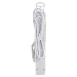 Q-Link stekkerdoos - 6-voudig - randaarde - met overspanningsbeveiliging - plat - met schakelaar - 3 x 1.5 mm² - 1.5 m - wit - Afbeelding 3