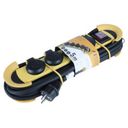 Q-Link stekkerdoos - 4-voudig - randaarde - CM-system - IP44 - 3 x 1.5 mm² - 5 m - geel/zwart - Afbeelding 2