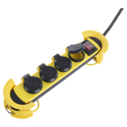 Q-Link stekkerdoos - 4-voudig - randaarde - CM-system - IP44 - 3 x 1.5 mm² - 5 m - geel/zwart - Afbeelding 4