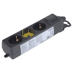 Q-Link stekkerdoos - installatie - 3-voudig - randaarde - zwart - Afbeelding 2