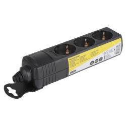 Q-Link stekkerdoos - installatie - 3-voudig - randaarde - zwart - Afbeelding 3