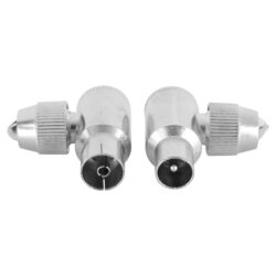 Q-Link COAX stekker - haaks - 1 male - 1 female - metaal - Afbeelding 2