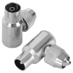 Q-Link COAX stekker - haaks - 1 male - 1 female - metaal - Afbeelding 4