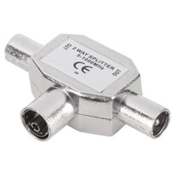 Q-Link COAX splitter - tv - 1 male/2 female - metaal