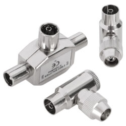 Q-Link COAX splitter - tv/2 stekker - female/female - haaks