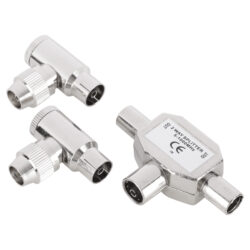Q-Link COAX splitter - tv/2 stekker - female/female - haaks - Afbeelding 2