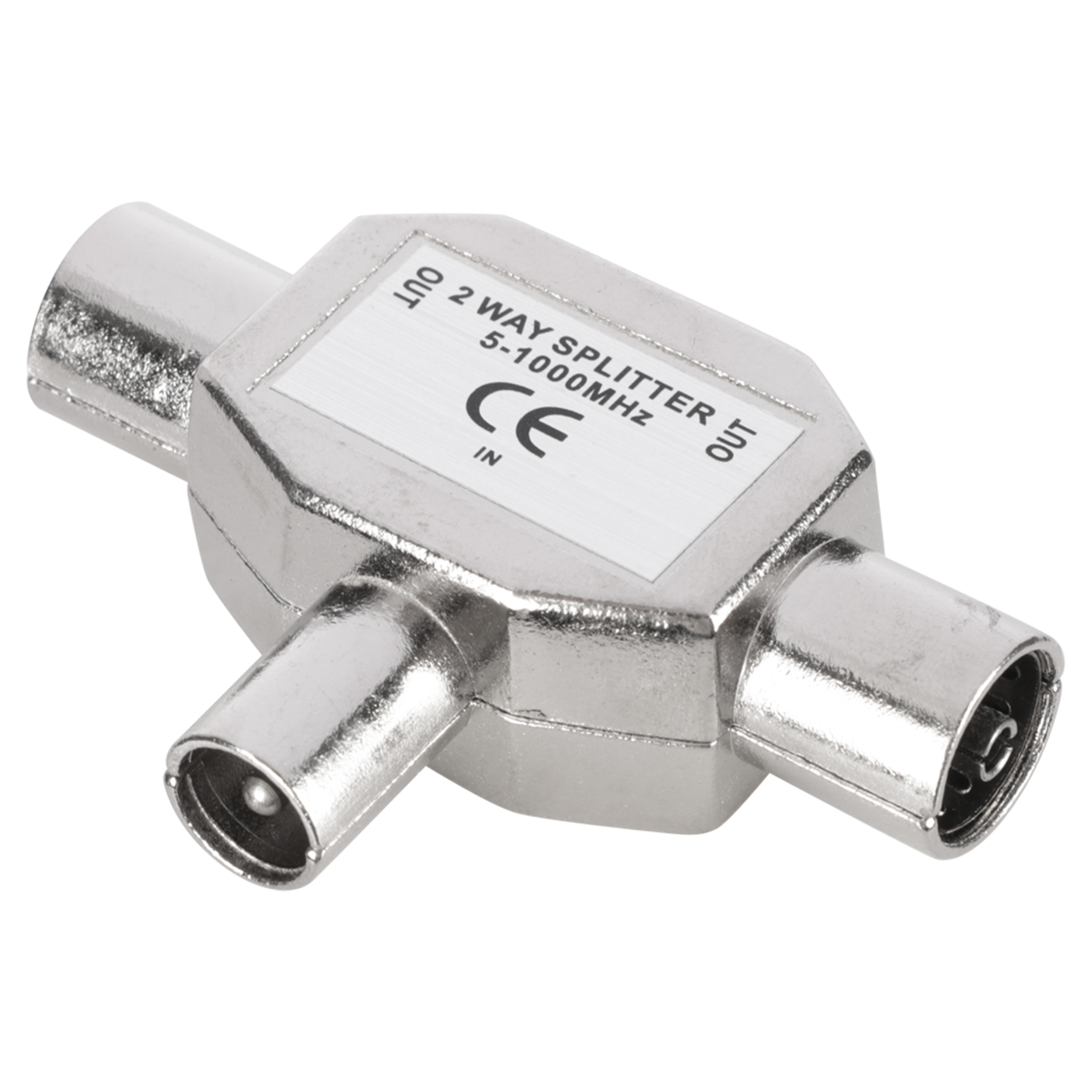 Q-Link COAX splitter - radio - 1 male/2 female - metaal