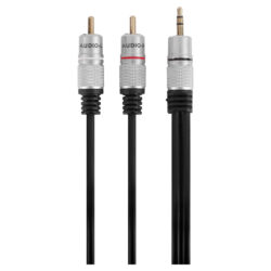 Q-Link tulp/stereo kabel - 2 RCA/ST 3.5mm - zwart - 2 m