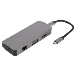 Q-Link USB-C hub - 8-in-1 - multifunctioneel - met kabel - 15 cm