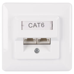 Q-Link FTP contactdoos - inbouw - 2-voudig - RJ45 - CAT6 - KPN - wit