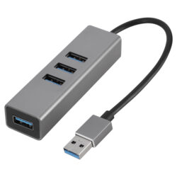 Q-Link USB-A hub - 4 x USB 3.0 - poort - metaal