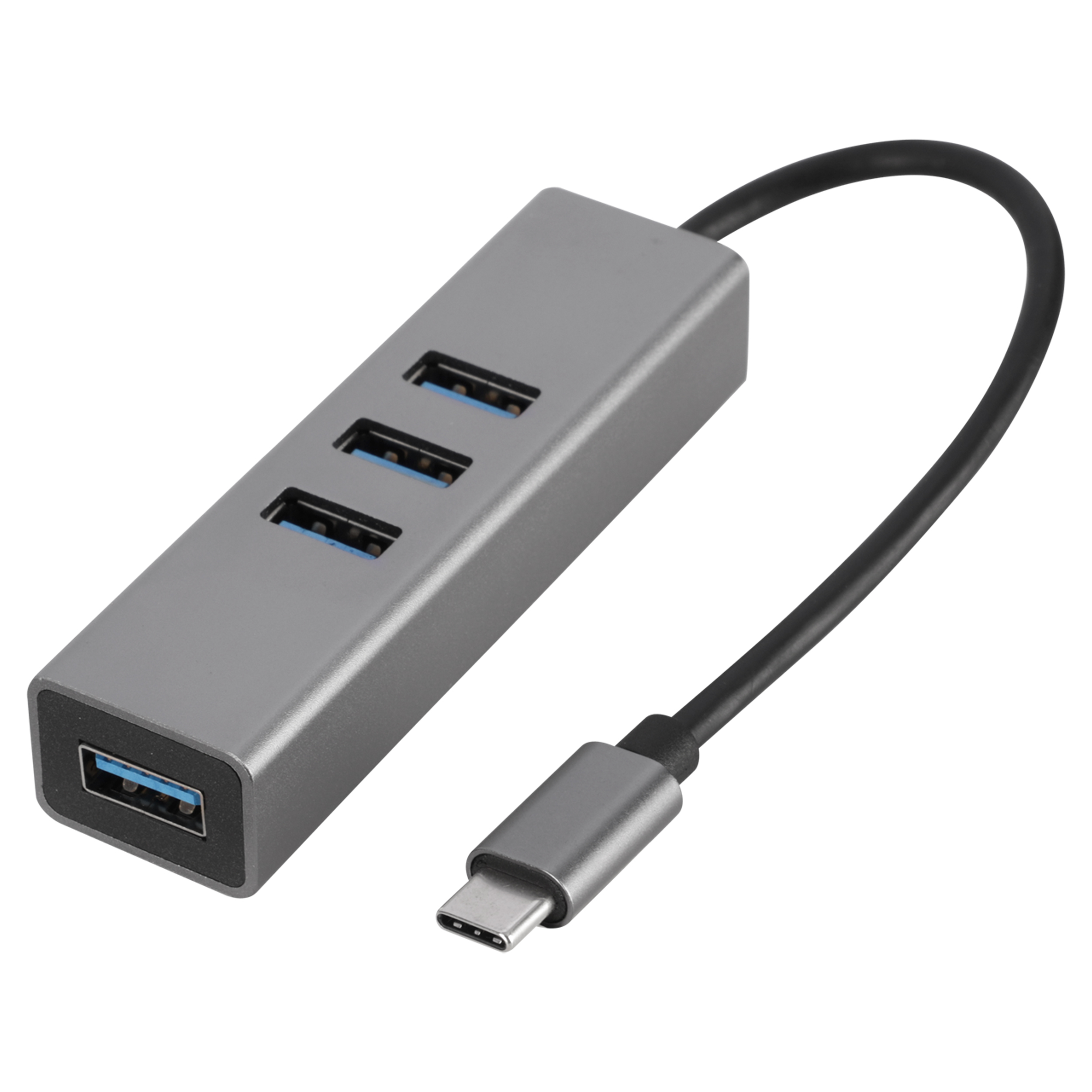 Q-Link USB-C hub - 4 x USB 3.0 - poort - metaal