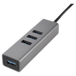 Q-Link USB-C hub - 4 x USB 3.0 - poort - metaal - Afbeelding 2