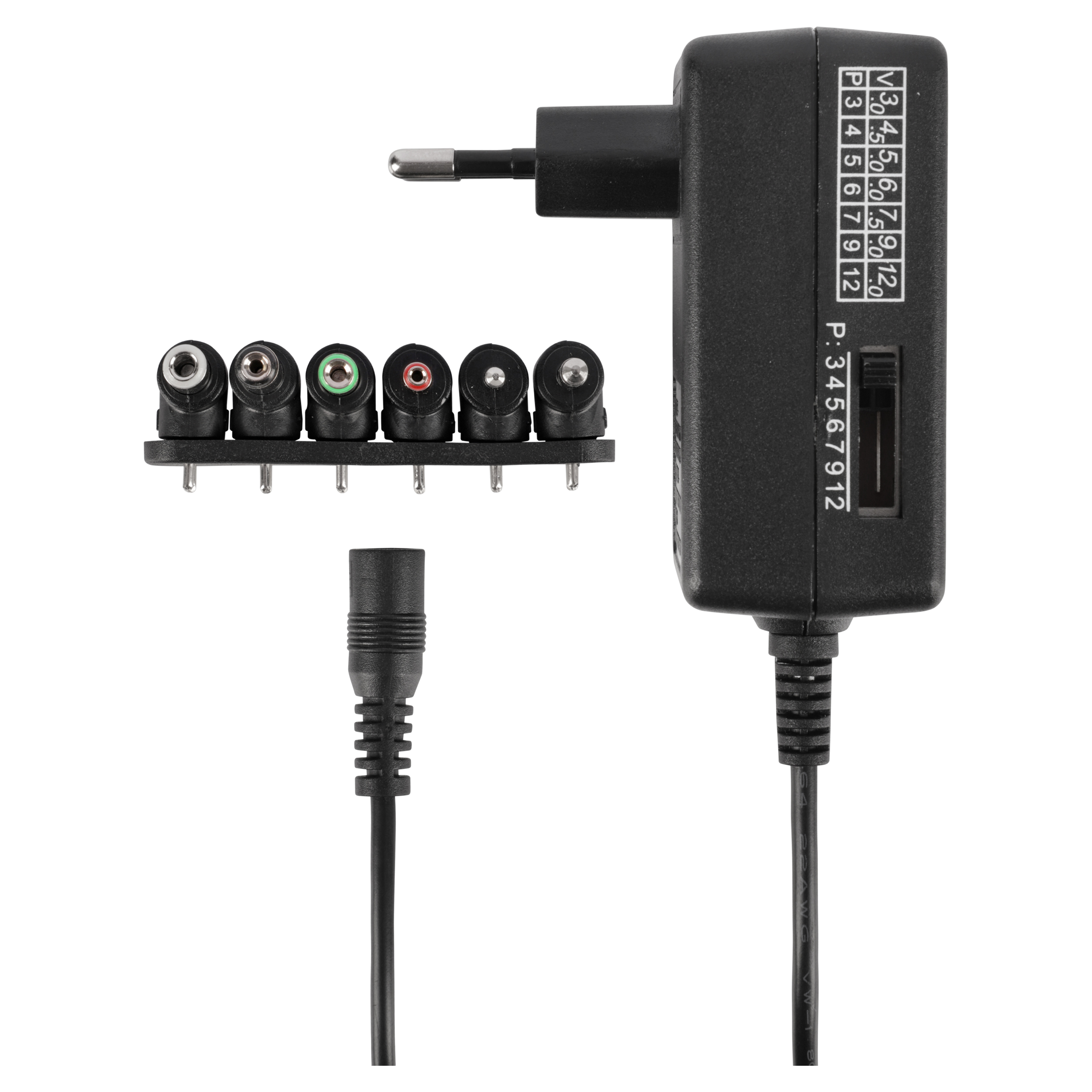 Q-Link AC/DC adapter - 300 MA - met 6 pluggen